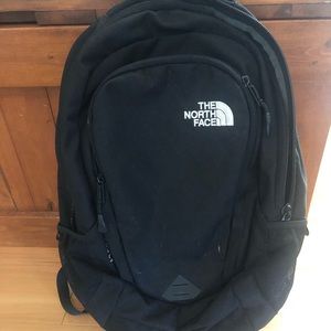 black north face back pack
